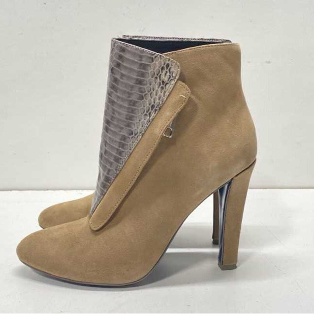 Rebecca Minkoff Dante Taupe Suede and Snakeskin Boots size 7.5